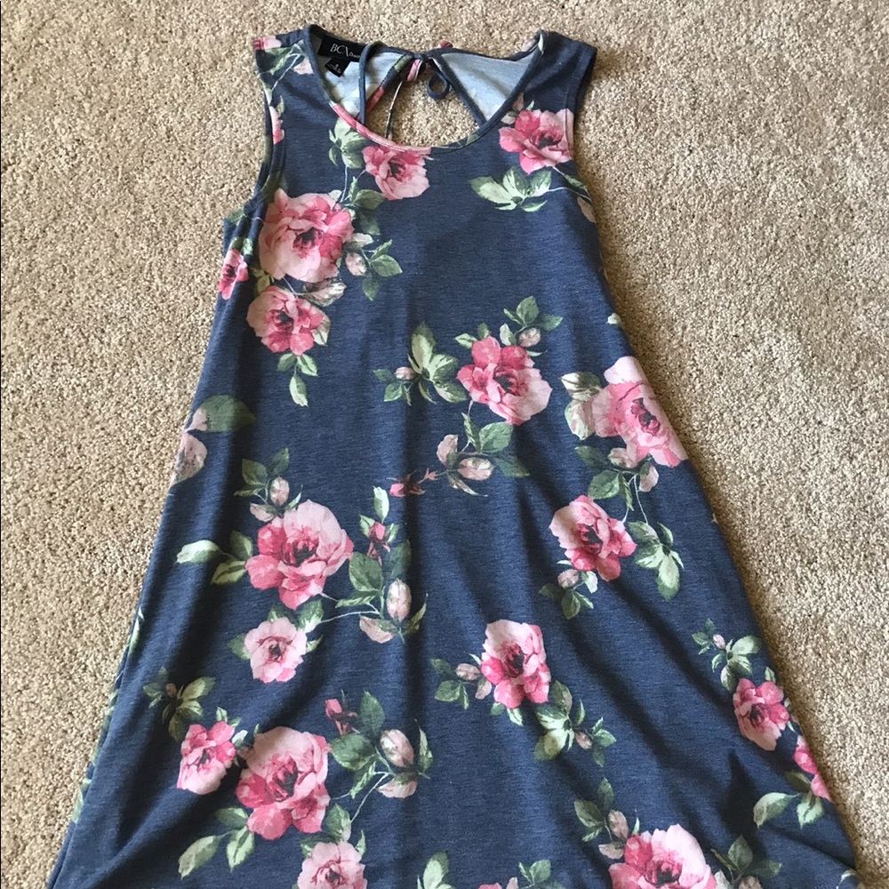Grey and Pink Flower Dress